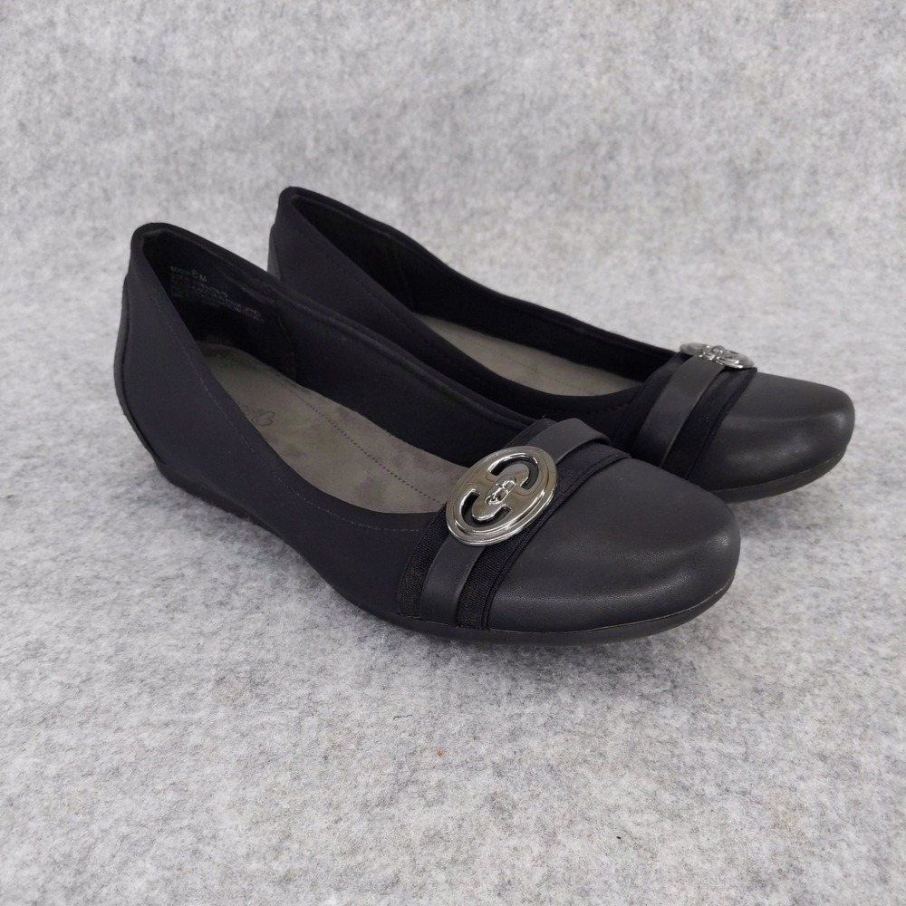 Baretraps Memory Foam Flats Comfort Buckle Detail Black Shoes Size 8M‎